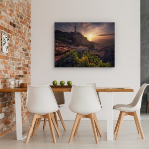 Tablou canvas - Apus In Nariga, Far, Peisaj Marin, Spania, Mare, Soare, 50 x 70 cm - Img 4