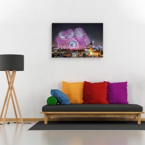 Tablou canvas - Artificii De Anul Nou, Sarbatoare, Petrecere, Festival, 80 x 120 cm - Img 2