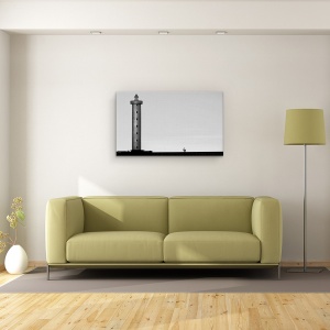 Tablou canvas - Asista, Peisaj, Arhitectura, Alb-Negru, Far, Turn, 50 x 80 cm - Img 2