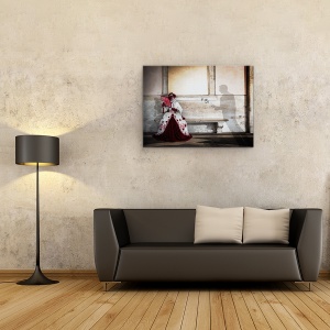 Tablou canvas - Atingere Romantica, Venetia, Carnival, Masca, Trandafir, Umbra, 75 x 100 cm - Img 2