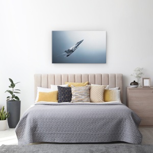 Tablou canvas - Avion, Airshow, Avion, Gri, Nori, Luptator, 50 x 80 cm - Img 3