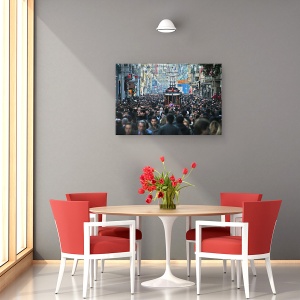 Tablou canvas - Barca Pe Rau, Tramvai, Carucior, Strada, Oameni, Istanbul, 40 x 60 cm - Img 4