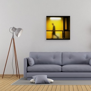 Tablou canvas - Bardo, Mers, Silueta, Noapte, Galben, Neon, Pas, 60 x 60 cm - Img 2