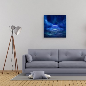 Tablou canvas - Basm, Albastru, Apa, Fum, Abstract, 60 x 60 cm - Img 2