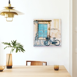 Tablou canvas - Bicicleta De Langa Vechea Fereastra, Bicicleta, Fereastra, Vechi, Arhitectura, Ruinat, 90 x 90 cm - Img 4