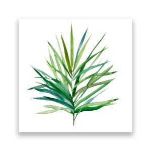 Tablou Canvas - Botanica, Frunza, Verde, Pictura, 60 x 60 cm