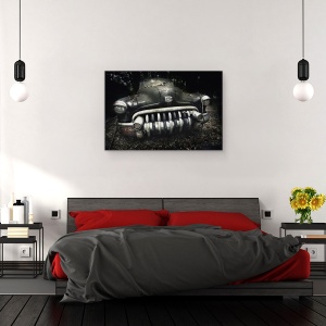 Tablou canvas - Buick, Natura Moarta, Verde, Straniu, Toamna, Degradare, 60 x 90 cm - Img 3