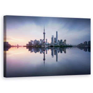 Tablou canvas - Buna Dimineata, Shanghai, China, In Aer Liber, Arhitectura, Cer, 50 x 80 cm