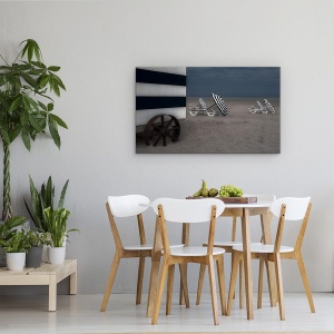 Tablou canvas - Cabina Albastra, Plaja, Cabin, Belgia, 50 x 80 cm - Img 4