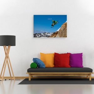 Tablou canvas - Cadere Libera, Snowmobil, Motorsport, Motor, Freeride, Actiune, 60 x 90 cm - Img 2