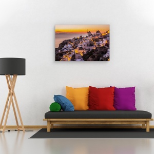 Tablou canvas - Calispera Santorini, Peisaj, Grecia, Amurg, Munte, 80 x 120 cm - Img 2