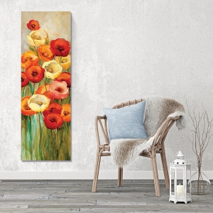 Tablou canvas câmp de maci 40x100 cm