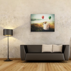 Tablou canvas - Cand Eram Doar Un Catelus, Balon Cu Aer Cald, Gravitatie, Aeronava, 50 x 70 cm - Img 2