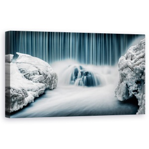 Tablou Canvas - Cascada Icy, Peisaj, Linii, Rece, Gheata, Zapada, 50 x 100 cm