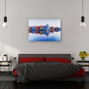 Tablou canvas - Case colorate, Orase si arhitectura, Port, Olanda, Rosu, 40 x 60 cm - Img 3