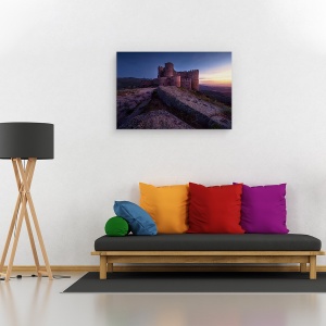Tablou canvas - Castelul Aunqueospese, Medieval, Spania, Apus De Soare, 60 x 90 cm - Img 2