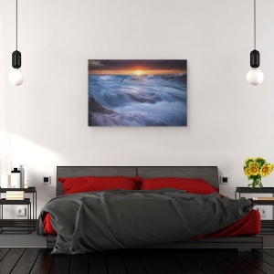 Tablou canvas - Catifea Albastra, Mare, Apa, Apus De Soare, 60 x 90 cm - Img 3
