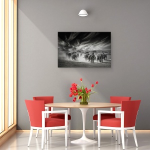 Tablou canvas - Cerul, Praful Si Elefantii, Salbatic, Natura, Animale, 80 x 120 cm - Img 4