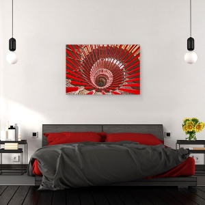 Tablou canvas - Coborand in Jos, Arhitectura, Abstract, Linii, Gaura, Spirala, Rosu, 60 x 90 cm - Img 3