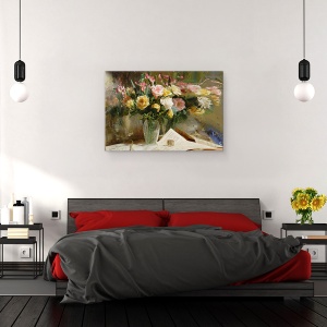 Tablou canvas - Cometa, Reflectie, Oglinda, Pictura, Flori, Trandafiri, 60 x 90 cm - Img 3