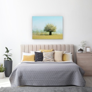 Tablou canvas - Copac Cu Flori, Iarba, Camp, 75 x 100 cm - Img 3