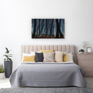 Tablou canvas - Copaci Dansand, Padure, Padure de Fag, Ceata, Lumina Soarelui, Dansand, Intunecos, 50 x 80 cm - Img 3