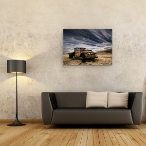 Tablou canvas - Coroziune, Masina, Automobil, Camion, Vechi, Ruginit, 75 x 100 cm - Img 2
