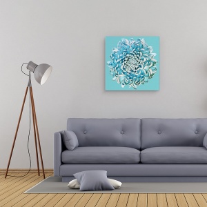 Tablou canvas - Crizantema Albastra, Floral, Tonifiat, 90 x 90 cm - Img 2