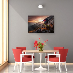Tablou canvas - Cu Bicicleta In Apusul Auriu, In Aer Liber, Aventura, 40 x 60 cm - Img 4