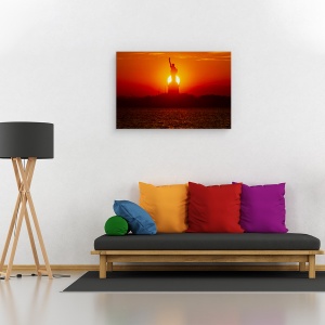 Tablou canvas - De Doua Ori Pe An, Apus De Soare, Statuia Libertatii, 40 x 60 cm - Img 2
