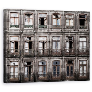 Tablou canvas - Descompunere, Ferestre, Fatada, Balcon, Arhitectura, Etaje, 60 x 75 cm