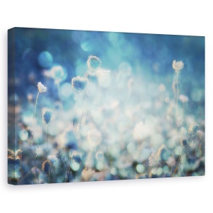 Tablou canvas - Diamante, Flori, Lentile, Estompare, Turcoaz, 60 x 90 cm