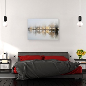 Tablou canvas - Dimineata De Ianuarie, Lacul Bohinj, Zori De Zi, Rau, Canal, 40 x 60 cm - Img 3