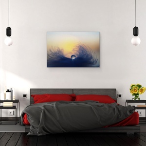 Tablou canvas - Dimineata, Macro, Cadere, Roua, Pana, Soare, Moale, 80 x 120 cm - Img 3