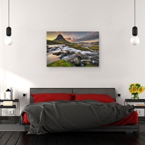 Tablou canvas - Dis de Dimineata, Kirkjufell, Islanda, Vara, Curent, Apa, Flux, 80 x 120 cm - Img 3