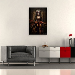 Tablou canvas - Doamna Noptii, Regina, Printesa, Moda, Negru, Intuneric, 40 x 60 cm - Img 2