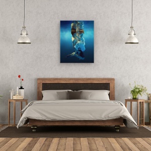 Tablou canvas - Doar Doua, Om, Femeie, Fata, Sarut, Rochie, 60 x 75 cm - Img 3