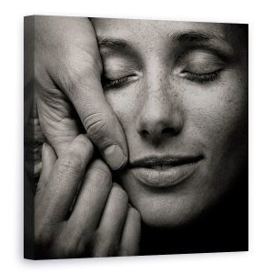 Tablou canvas - Dragoste In Interior, Portret, Romantism, Alb-Negru, 90 x 90 cm