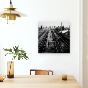 Tablou canvas - Esec, Piatra, Olt, Romania, Alb-Negru, Piese, 90 x 90 cm - Img 4