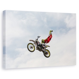 Tablou canvas - Fara Maini Superflyer, Zbor, Cascadorie, Spectacol, Calaret, Motocicleta, 80 x 120 cm