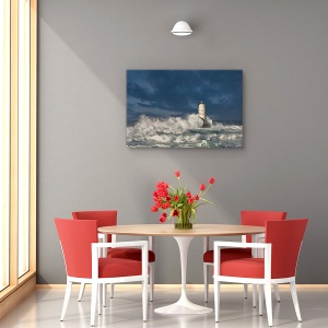 Tablou canvas decorativ cu farul din Mangiabarche, peisaj Italia