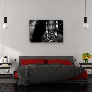 Tablou canvas - Fata din Mursi, Oameni, Femeie, Indigen, Africa, 40 x 60 cm - Img 3
