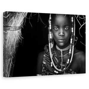 Tablou canvas - Fata din Mursi, Oameni, Femeie, Indigen, Africa, 60 x 90 cm