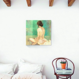 Tablou canvas femeie vintage 60x60 cm cu portret retro