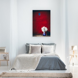 Tablou canvas - Fereastra Libertatii, Baloane, Femeie, Rochie, Rosu, 40 x 60 cm - Img 3