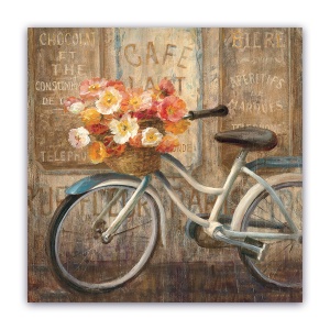 Tablou Canvas -Floral, Bicicleta, Buchet de Flori, 60 x 60 cm