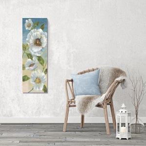 Tablou decorativ canvas cu flori de mac alb