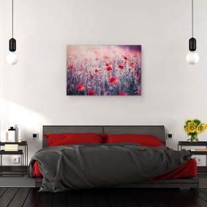 Tablou canvas - Flori de Maci, Maci, Lunca, Flori Salbatice, Prim-Plan, 60 x 90 cm - Img 3