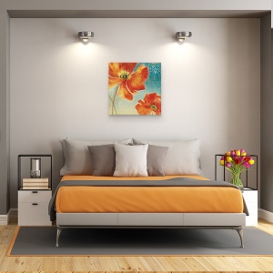 Tablou canvas - Flori, Flori, Rosu, Pictura I, 60 x 60 cm - Img 3