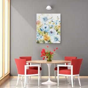 Tablou canvas - Flori, Gradina Albastra, Pictura, 40 x 50 cm - Img 4